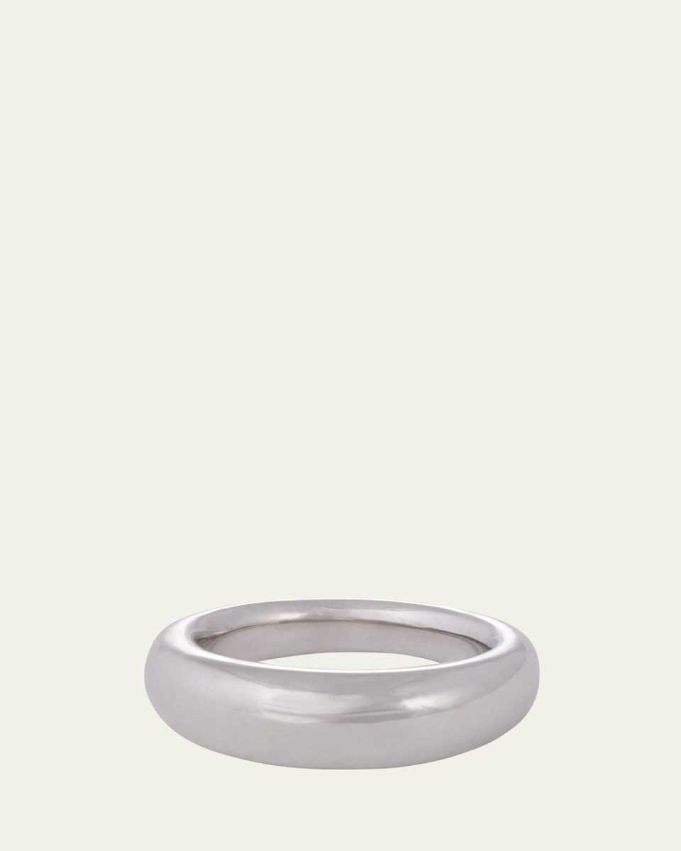 18K White Gold 7mm French Dome Ring